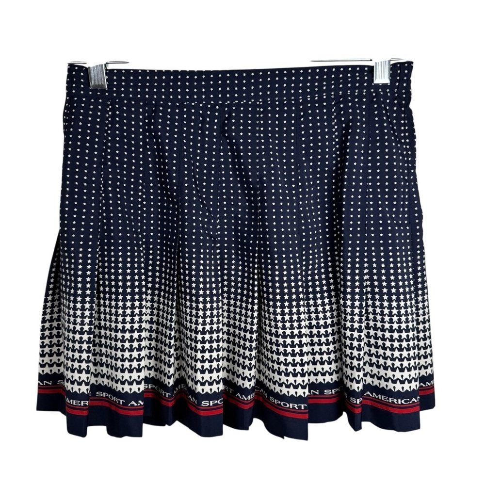 TAIL Vintage American Sport Fashion Pleated Full Skirt Red White & Blue Size 8
